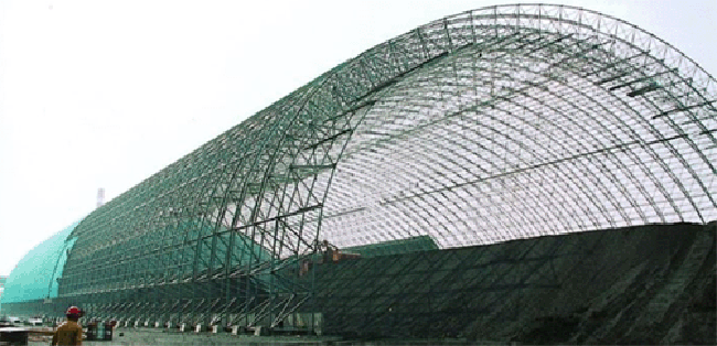 北辰热电厂螺栓球网架干煤棚